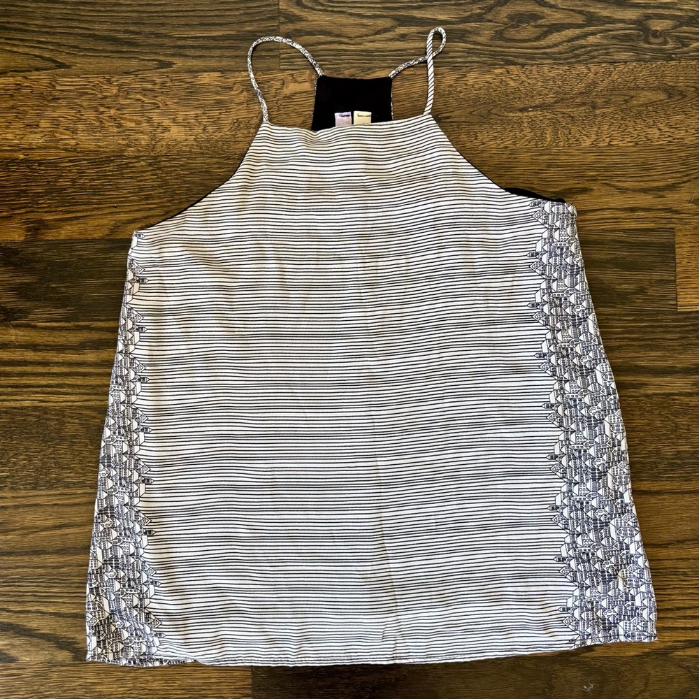 Alta Black and White Striped Tank Top